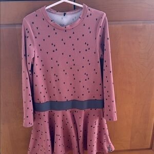 deux par deux Pink Dust Long-Sleeve Heart Print Dress